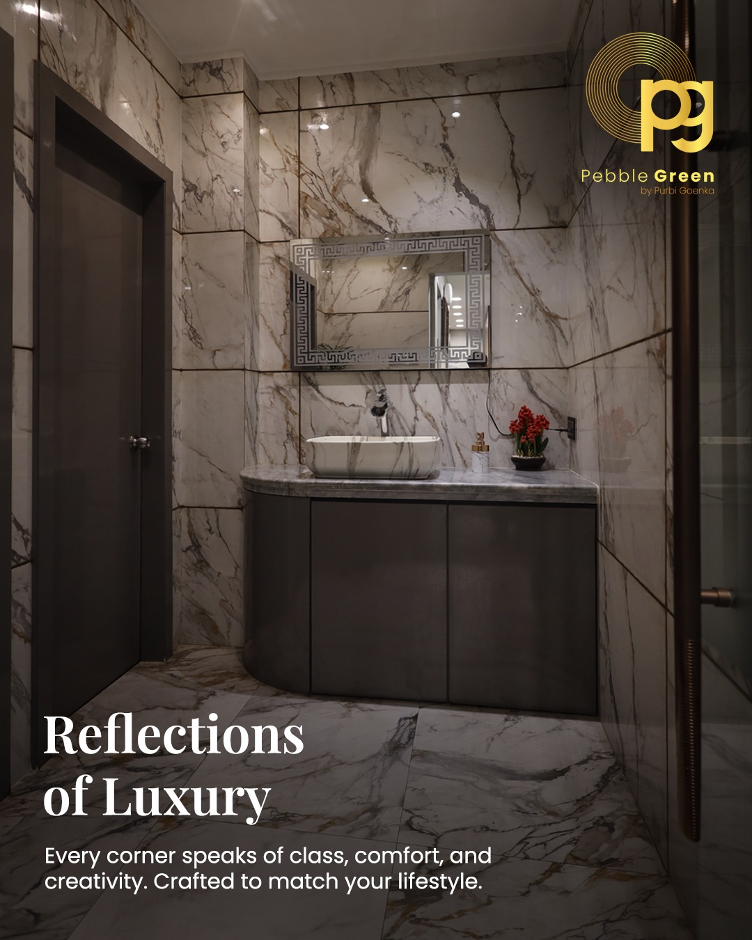 Luxury marble bathroom interior